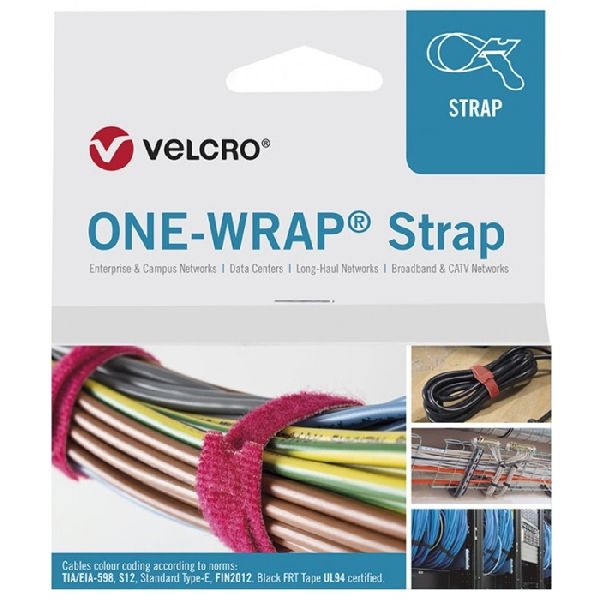 Velcro VEL-OW64705 ONE-WRAP(r) Klett-Kabelbinder der Marke VELCRO(r), 20 mm x 330 mm, 25 Stück, rot