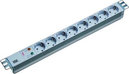 Bachmann 333404 Bachmann 19" PDU Basic, Steckdosenleiste mit Überspannungsschutz, 8-fach Schutzkontaktsteckdose