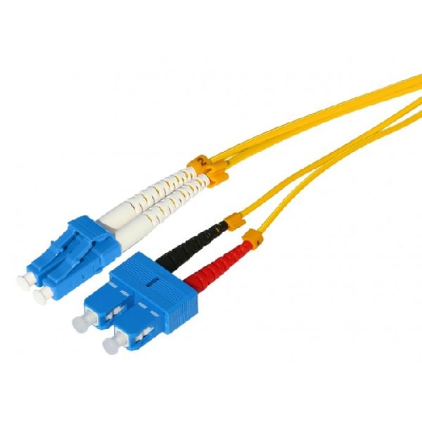 Tecline 799LS20 Tecline LWL Patchkabel HD, 9/125 µm, Singlemode, OS2-Faser, LC Duplex Stecker / SC Duplex Stecker, gelb, 20,0 m