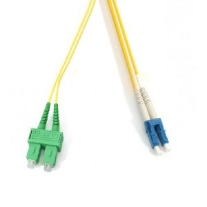 Ekivalan COZ008DALC 1,00 Ekivalan LWL Patchkabel 9/125 µm, Single-Mode OS2-Faser, SC APC 8° Duplex Stecker / LC UPC Duplex Stecker, gelb, 1,0 m APC Sc