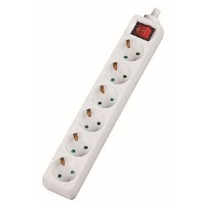 Dexlan 994920 Dexlan Steckdosenleiste 6-fach, mit Schalter, Anschlussleitung 3,0 m, weiß