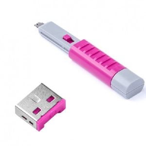 SmartKeeper UL03PKPK Smart Keeper Portblocker für USB-A, pink, 6 Stück, mit Schlüssel Basic