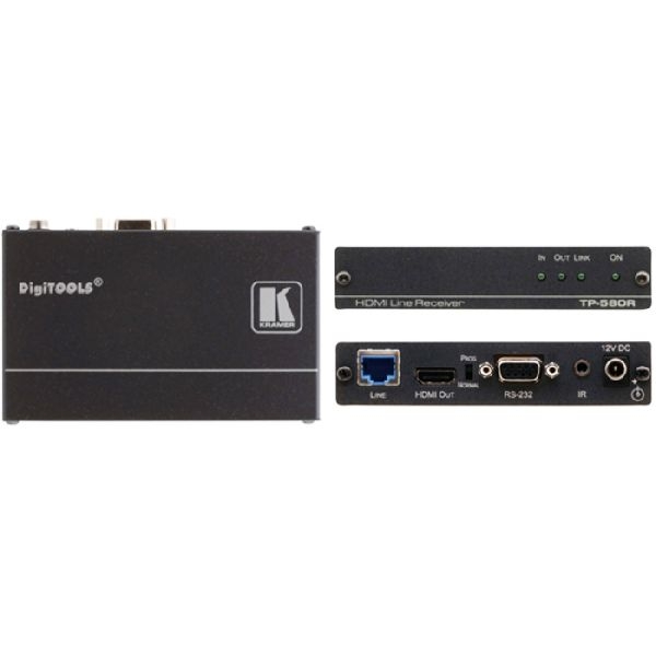 Kramer 50-80022090 Kramer Empfänger TP-580R für HDMI HDCP 2.2 mit RS–232 und IR über Long–Reach HDBaseT, 4K@60 Hz (4:2:0), bis 70 m