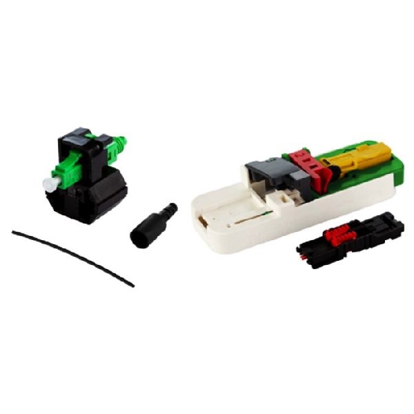 MetzConnect 1509QKJA010C-E Metz Connect Feldkonfektionierbarer Stecker OpDAT FAST™ Hybrid Steckerbausatz LC/APC 8°, Singlemode, 100 Stück, für Adern Ø
