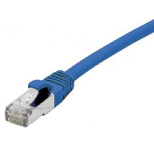 Dexlan 858631 Dexlan Patchkabel Cat. 6A Class EA, S/FTP (PiMF), halogenfrei, mit Rastnasenschutz, blau, 20,0 m