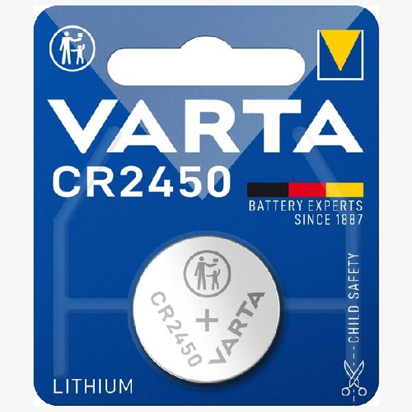 Varta 6450101401 VARTA Batterie Lithium, Knopfzelle, CR2450, 3V, Retail Blister VE: 1 Stück