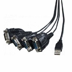 Exertis Connect 040344 USB 2.0 zu RS232 Serial Adapter, USB St. A/ 4 x St. DB9, 1,3 m