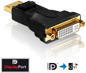 PureLink PI160 PureLink PureInstall Serie DisplayPort / DVI-D 24+5 Adapter, vergoldet, schwarz