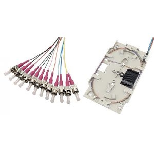 Tecline 20500036 Tecline LWL Spleißkassette mit 12x Faserpigtail OM4, farbig, ST/UPC, 2,0 m, 12 Stück