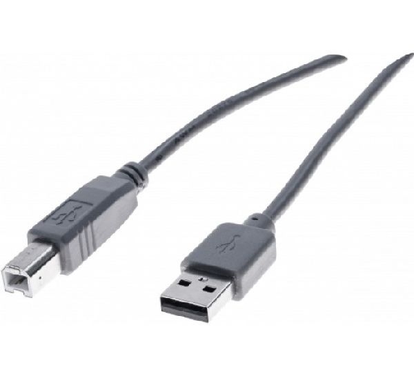 Exertis Connect 532410 USB 2.0 Kabel, USB St. A / USB St. B, anthrazit, 5,0 m