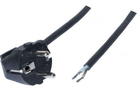 Exertis Connect 808012 Netzanschlusskabel, Schutzkontaktstecker an offenes Adernende, schwarz, 3,0 m