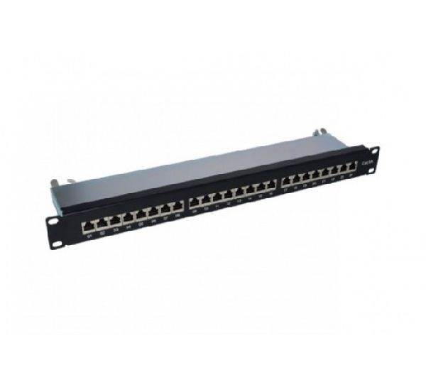 Exertis Connect 257311 Patchfeld, Cat. 6A, STP, 19 Zoll, 1HE, 24 Ports, schwarz
