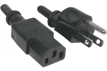 Exertis Connect 809030 Netzanschlusskabel USA, Stecker an Kaltgerätebuchse, schwarz, 1,8 m