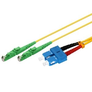 AFL Hyperscale 39979300 LWL Patchkabel, 9/125 µm, OS2-Faser, 2x E2000/APC 8° Stecker / SC Duplex Stecker, 0,5 m, gelb