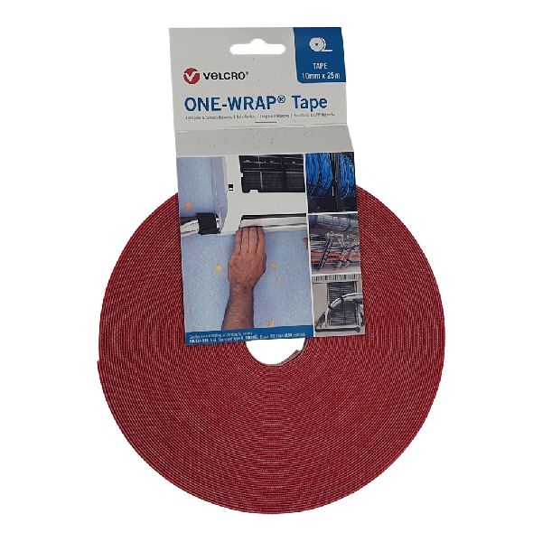 Velcro VEL-OW64105 ONE-WRAP(r) Klettband der Marke VELCRO(r), 10 mm x 25 m, rot
