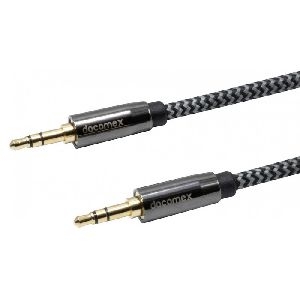 Dacomex 641790 Dacomex Audiokabel, 3,5 mm Stereo Klinkenst. / St., Recycling-Material, schwarz/grau, 10,0 m