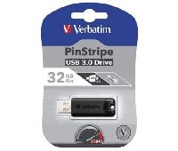 Verbatim 49317 Verbatim USB 3.0 Stick 32 GB, PinStripe, schwarz