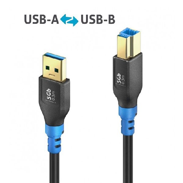 PureLink FI-U300-003 PureLink FlexInstall USB 3.2 Gen 1 Kabel, USB St.A/St.B, schwarz, 0,3 m