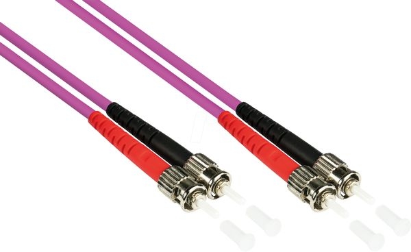 Ekivalan COZOM4STST2SE0030A Ekivalan LWL Duplex Patchkabel OM4, 50/125 µm, ST/ST, erikaviolett, 3,0 m