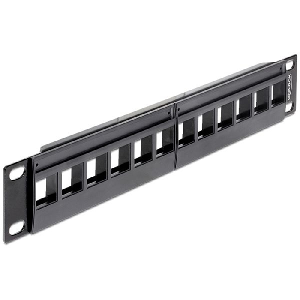 DeLOCK 43309 DeLOCK Modulträger für 12 Keystone-Anschlussbuchsen, 10", lichtgrau RAL 7035