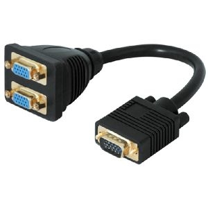 Exertis Connect 137030 VGA Y-Adapterkabel, 2x 15pol HD D-Sub Buchse / 15pol HD D-Sub Stecker