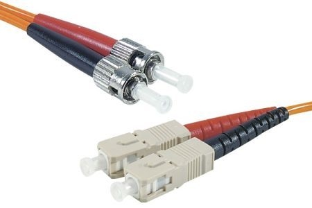 Exertis Connect 392702 LWL Patchkabel HD, 50/125 µm, OM2-Faser, 2x ST Stecker/SC Duplex Stecker, orange, 2,0 m UPC