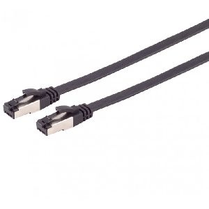 Flexline FL08-43005 Flexline Flachband Patchkabel Cat. 8.1, U/FTP, TPE, halogenfrei, schwarz, 0,25 m