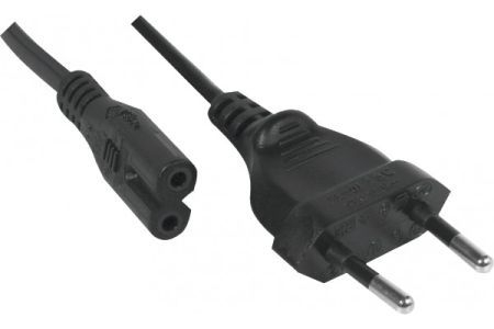 Exertis Connect 808312 Netzanschlusskabel, Eurostecker an Euro 8 Buchse, schwarz, 5,0 m
