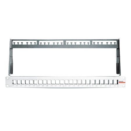 Dätwyler 418020 Dätwyler Modulträger für 24 unilan Modul Anschlussbuchsen, 19 Zoll, hellgrau RAL 7035