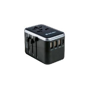 Verbatim 49546 Verbatim Reiseadapter mit USB Ladebuchsen, 3x USB Buchse A, 2x USB Buchse C