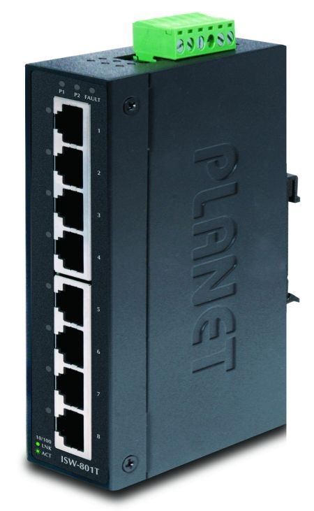 Planet ISW-801T Planet Industrial Fast Ethernet Switch ISW-801T, 8 Port, für Hutschienenmontage