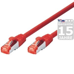 Dexlan 996647 Dexlan Patchkabel Cat. 6, S/FTP (PiMF), halogenfrei, mit Rastnasenschutz, rot, 25,0 m