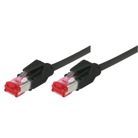 Tecline 71803S Tecline Patchkabel Cat. 6 (EIA/TIA), S/FTP, halogenfrei, mit Rastnasenschutz, schwarz, 3,0 m