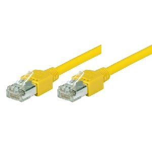 Tecline 713003Y Tecline Patchkabel Cat. 5e, SF/UTP, halogenfrei, gelb, 0,3 m