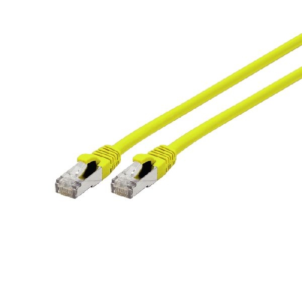 Exertis Connect 858422 Patchkabel Cat. 6A, S/FTP (PiMF), halogenfrei, mit Rastnasenschutz, gelb, 2,0 m