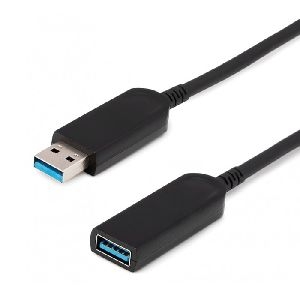 Tesca CORUSB3FOM-15 Tesca USB 3.2 Gen. 2 Glasfaser-Verlängerungskabel, USB St. A/ USB Bu. A , schwarz, 15,0 m