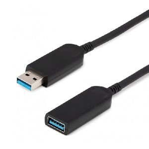 Tesca CORUSB3FOM-15 Tesca USB 3.2 Gen. 2 Glasfaser-Verlängerungskabel, USB St. A/ USB Bu. A , schwarz, 15,0 m