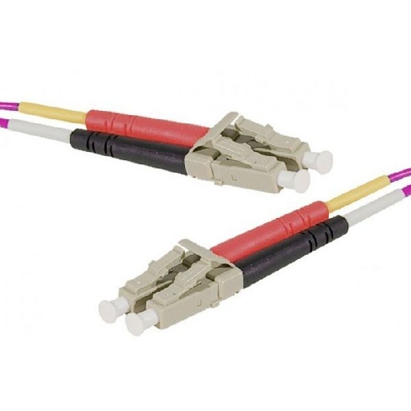 Exertis Connect 392789 LWL Patchkabel HD, 50/125 µm, OM4-Faser, LC Duplex Stecker/Stecker, erika-violet, 30,0 m UPC