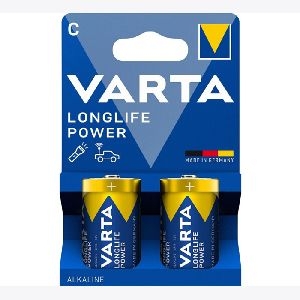 Varta 04914121422 VARTA Batterie Alkaline, Longlife Power, Baby, C, LR14, 1.5V, Retail Blister (2-Pack)