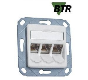 MetzConnect 130B11D31102-E Metz Connect Datendose C6Amodul, Cat.6A (ISO), 180°, 3-fach, Kanaleinbau, reinweiß RAL 9010