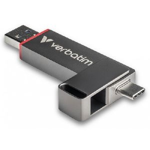 Verbatim 32041 Verbatim Dual QuickStick, USB-C und USB-A, USB 3.2 Gen 1, 256 GB, metallgrau