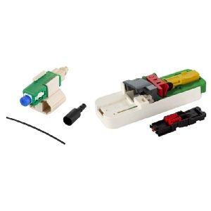 MetzConnect 1509QAEA010C-E Metz Connect Feldkonfektionierbarer Stecker OpDAT FAST™ Hybrid Steckerbausatz SC/APC 8°, Singlemode, 100 Stück, für Adern Ø