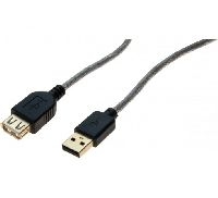 Exertis Connect 532437 USB 2.0 Verlängerungskabel Premium, vergoldet,