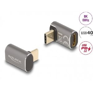 Delock 60054 DeLOCK USB-C Winkeladapter, oben/unten, 40 Gbps, PD 3.0 100 W, Metallgehäuse
