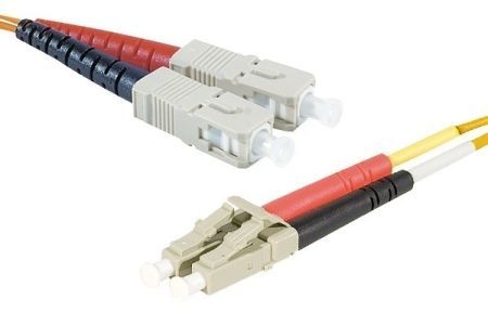 Exertis Connect 392684 LWL Patchkabel HD, 50/125 µm, OM2-Faser, SC Duplex Stecker/LC Duplex Stecker, orange, 5,0 m UPC
