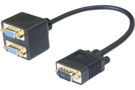 Exertis Connect 137036 VGA Adapterkabel, 0,3 m, Stecker an 2 x Buchse