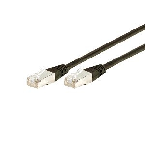 Dexlan 850011 Dexlan Patchkabel Cat. 6A, F/UTP, schwarz, 0,15 m