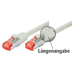 Dexlan 996575 Dexlan Patchkabel Cat. 6, S/FTP (PiMF), halogenfrei, mit Rastnasenschutz, grau, 10,0 m