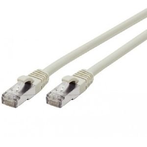 Exertis Connect 854500 Patchkabel Cat. 6A, S/FTP (PiMF), TPE, halogenfrei, GRS-zertifiziert, mit Rastnasenschutz, grau, 0,15 m