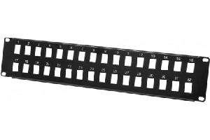 Exertis Connect 908070 Modulträger für 32 Keystone-Anschlussbuchsen, 19 Zoll, schwarz